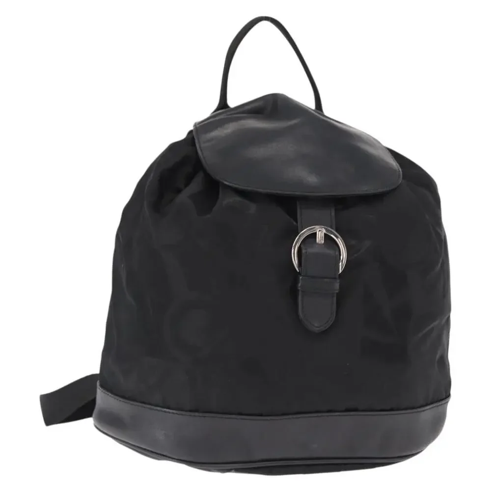 Salvatore Ferragamo Nylon Gancini Backpack Black